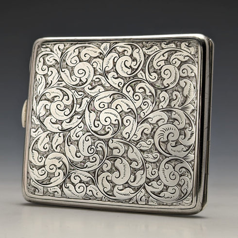1898 British Antique Sterling Silver Cigarette Case 96g George Unite